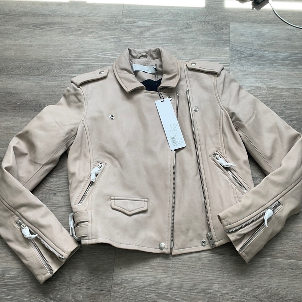 Iro Asheville leather jacket in dark beige